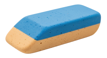 Isolated Blue and Tan Eraser