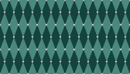 Geometric romantic green and pink seamless pattern.