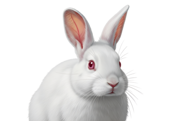 Close-up of a detailed illustration of a white rabbit.