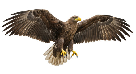 Isolated White-Tailed Eagle in Flight