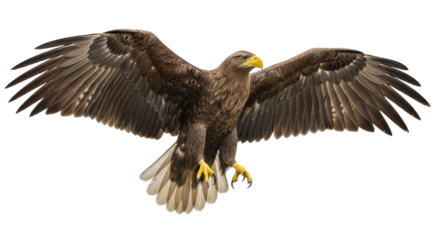 Isolated White-Tailed Eagle in Flight
