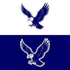 Powerful eagle soaring with wings spread wide, embodying freedom and strength