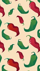 Mexican chili pattern phone wallpaper, Jalapeno illustration HD background