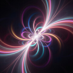 Abstract fractal explosion of light and color