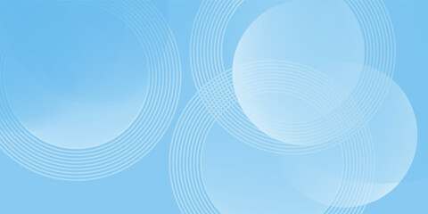 Abstract minimalist banner background, pastel colorful, blue and white gradations. Circle effect style geometric simple art