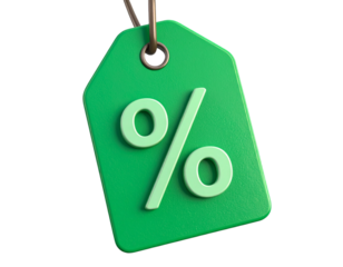 percent symbol on white background