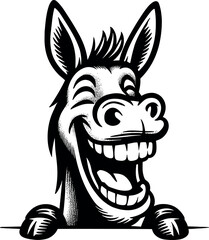 Horse Peeking vector silhouette design