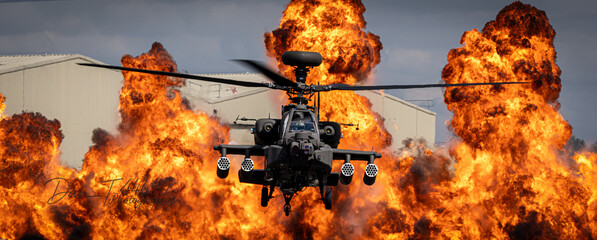 Apache AH-64 attack helicopter display, KABOOM!