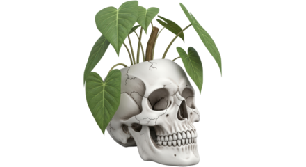 Isolated Skull Plant Pot