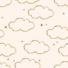 Aesthetic cloud background, glittery pattern
