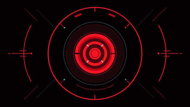 red neon hud scan rings