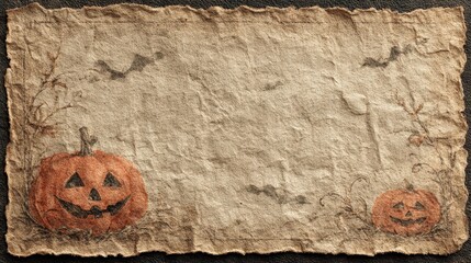 Halloween pumpkin decorations spooky atmosphere graphic art vintage style close-up festive concept