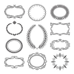 Fototapeta premium Elegant Hand Drawn Frames and Borders Collection for Creative Design Projects and Artistic Embellishments with Classic Flair