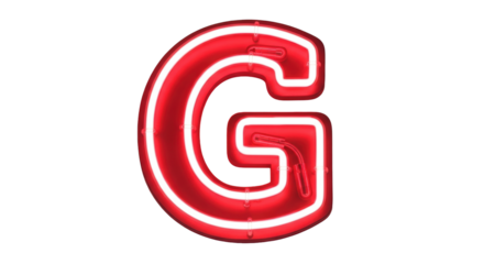 Isolated red neon letter G