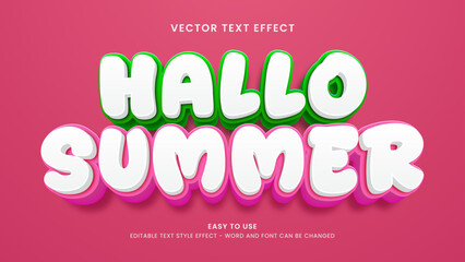 hallo summer editable text effect