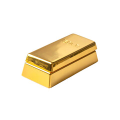 Stacked shiny gold bars, symbolizing wealth and prosperity on transparent background