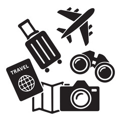 Minimalist travel essentials vector