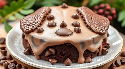 Fototapeta premium christmas chocolate cake