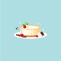 Delicious cake icon logo flat vector design