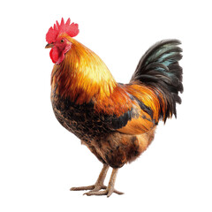 Fototapeta premium Rooster, colorful plumage, standing pose