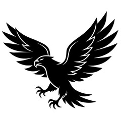 Obraz premium Flying Eagle Vector Logo Fierce Bird Silhouette for Branding & Military Use