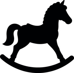 Rocking horse silhouette classic toy childhood nostalgia
