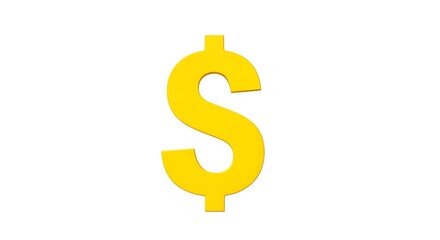 Bold yellow dollar sign on a white background