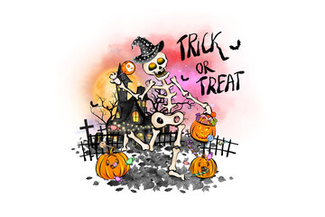 Halloween Sublimation Design isolated on transparent background