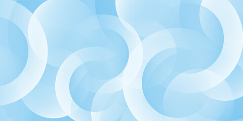 Abstract minimalist banner background, pastel colorful, blue and white gradations. Circle effect style geometric simple art