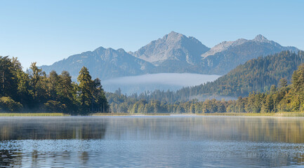 mountain lake in the fall