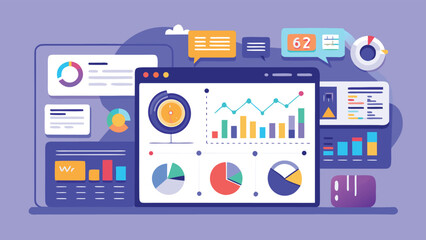 Modern business analytics dashboard with charts graphs and data visualization platform for strategic business planning and performance monitoring