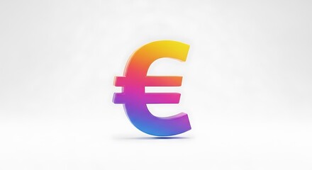 Fototapeta premium Colorful 3d euro symbol on a white background