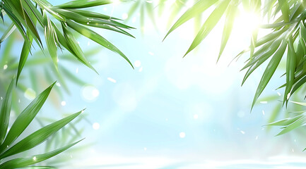 bamboo leaves and sun
