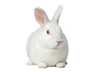 Fototapeta premium A white rabbit with prominent ears.