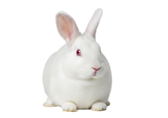A white rabbit with prominent ears.
