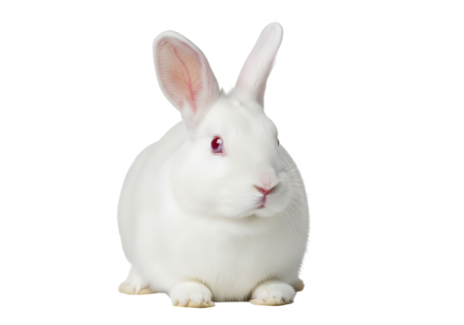 A white rabbit with prominent ears. - Powered by Adobe
