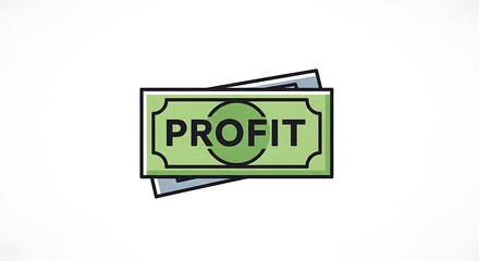 Money with profit label