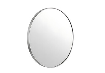 Round wall mirror with a thin frame.
