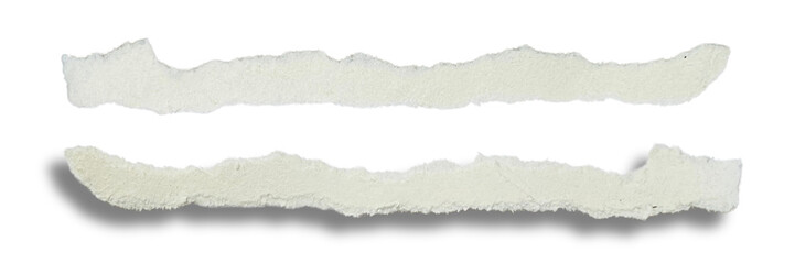 Fototapeta premium Set of Torn White Paper Strips, Isolated on Transparent Background.