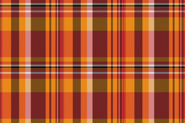 Wear pattern textile texture, deco plaid vector check. Quiet tartan seamless fabric background in red and black colors.