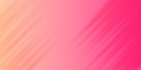 Pink orange polka dots gradient halftone background. Pop art cartoon dot texture with comic graphic design, Horizontal abstract pattern wall for cover digital technology.