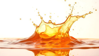 hot Water liquid oil juice splash isolated on white background
