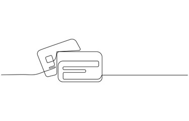 continuous line credit card line art vector, Credit Card one line drawing. Finance, business, and banking theme