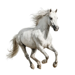 Fototapeta premium White horse in dynamic gallop