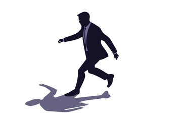 Fototapeta premium Silhouette of a business man tripping and falling over