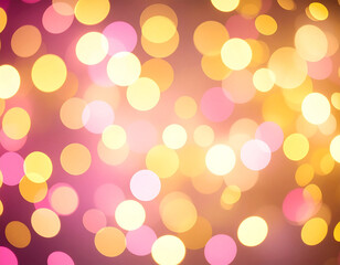 Vibrant Pink and Gold Bokeh Light Background

