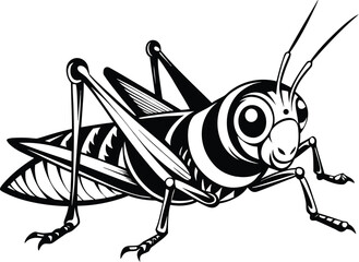 Grasshopper silhouette, insect silhouette, jumping bug drawing, minimal line sketch, nature insect design