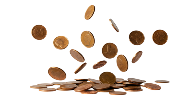 Floating Coins Icon Ideal for Digital Wealth or Money Flow