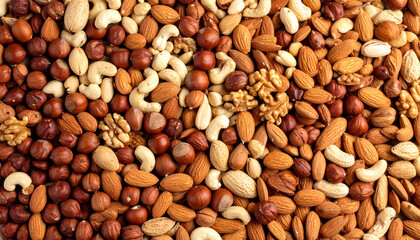 Naklejka premium mixed nuts background