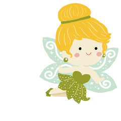 Cute little princess illustration elements -  Tinkerbell fairy objects. Wonderland